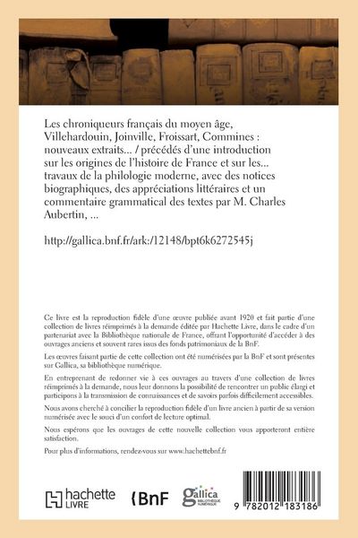 Produktbild: Les chroniqueurs fran&ccedil;ais du moyen &acirc;ge, Villehardouin, Joinville, Froissart, Commines