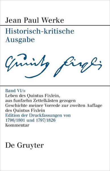 Produktbild: Leben des Quintus Fixlein, aus funfzehn Zettelk&auml;sten gezogen