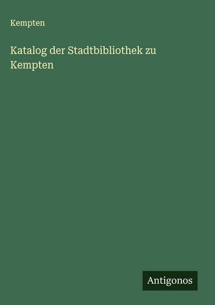 Produktbild: Katalog der Stadtbibliothek zu Kempten
