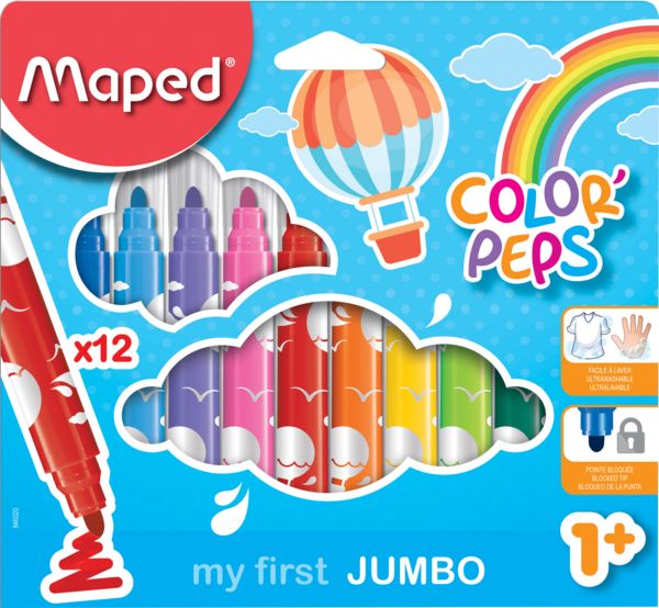 Produktbild: Maped Fasermaler Color'Peps Jumbo 12 St&uuml;ck Kartonetui