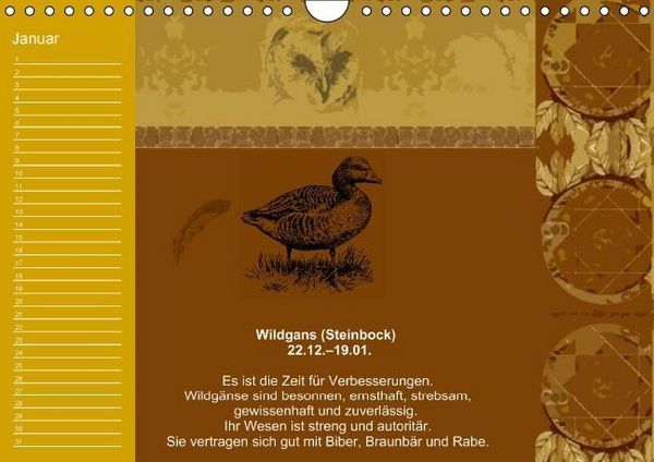 Produktbild: Indianisches Horoskop / Geburtstagskalender (Wandkalender immerw&auml;hrend DIN A4 quer)