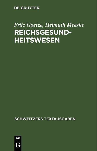 Produktbild: Reichsgesundheitswesen