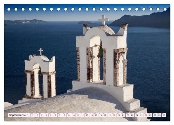Produktbild: Santorini Island in the Light of the Aegean (Desk Calendar 2027 DIN A5 landscape), CALVENDO 12 Month DeskCalendar