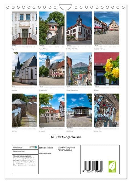 Produktbild: Die Stadt Sangerhausen (Wandkalender 2026 DIN A4 hoch), CALVENDO Monatskalender