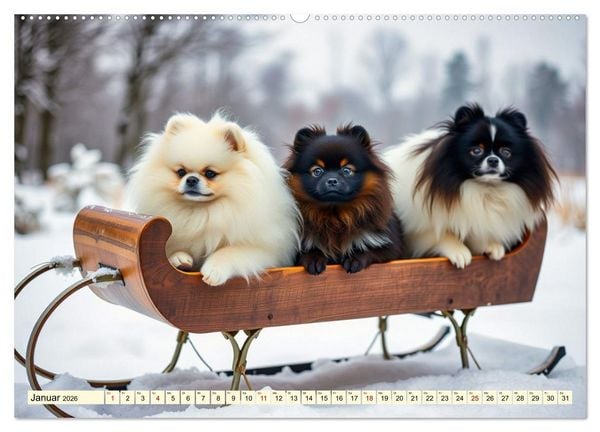 Produktbild: Tausendsassa - Pomeranian (hochwertiger Premium Wandkalender 2026 DIN A2 quer), Kunstdruck in Hochglanz
