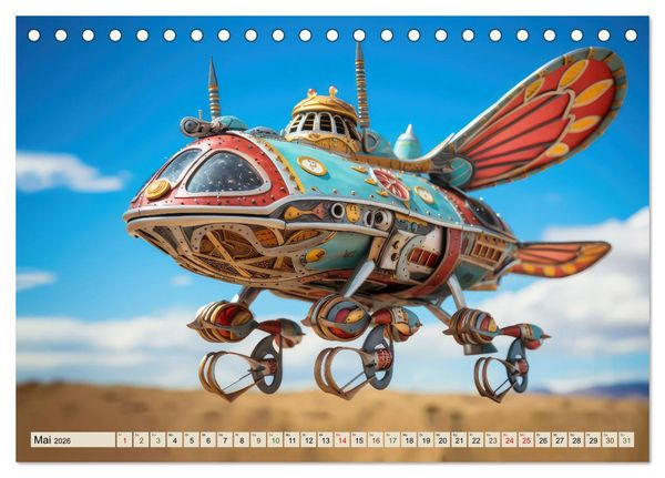 Produktbild: Luftschiff-Fantasie (Tischkalender 2026 DIN A5 quer), CALVENDO Monatskalender