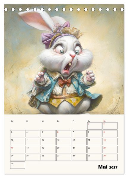 Produktbild: Wundersame Seelen. Kaninchen zwischen Fantasie, Humor und feiner Poesie (Tischkalender 2027 DIN A5 hoch), CALVENDO Monatskalender