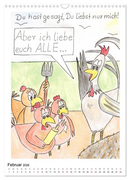 Produktbild: Das mecklenburger Landhuhn (Wandkalender 2026 DIN A3 hoch), CALVENDO Monatskalender