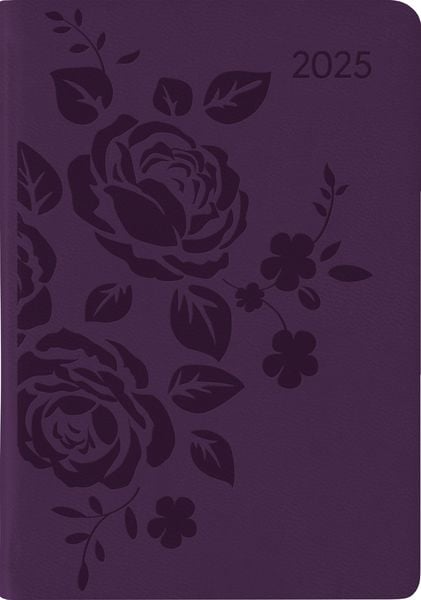 Ladytimer Mini Deluxe Purple 2025 - Taschen-Kalender 8x11,5 cm - Tucson Einband - mit Motivprägung - Weekly - 144 Seiten