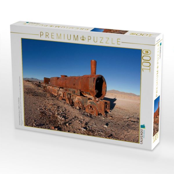 Produktbild: CALVENDO Puzzle Eisenbahnfriedhof bei Uyuni, 3.650 m &uuml;. N., Bolivien | 1000 Teile Lege-Gr&ouml;&szlig;e 64x48cm Foto-Puzzle f&uuml;r gl&uuml;ckliche Stunden