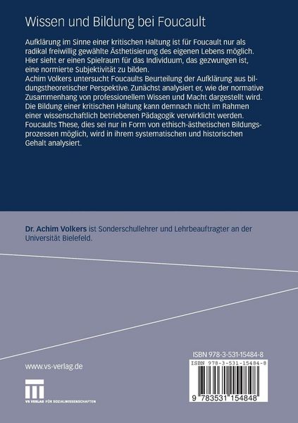Produktbild: Wissen und Bildung bei Foucault