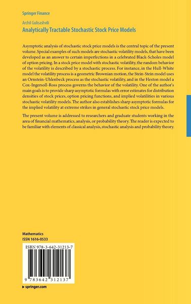 Produktbild: Analytically Tractable Stochastic Stock Price Models