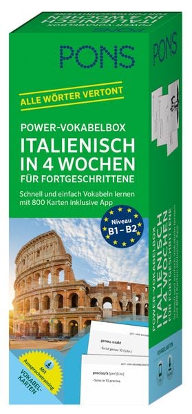 PONS Power-Vokabelbox Italienisch in 4 Wochen für Fortgeschrittene