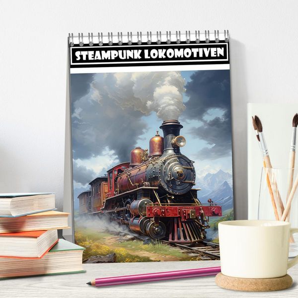 Produktbild: Steampunk Lokomotiven (Tischkalender 2026 DIN A5 hoch), CALVENDO Monatskalender