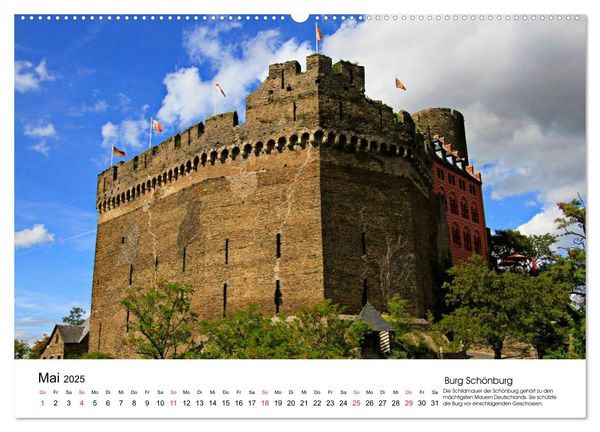 Deutschlands Burgen - eindrucksvolle Ruinen (Wandkalender 2025 DIN A2 quer), CALVENDO Monatskalender