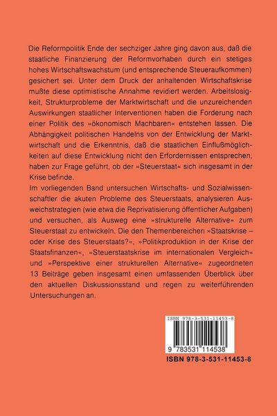 Produktbild: Krise des Steuerstaats?