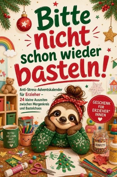 Produktbild: Bitte nicht schon wieder basteln! Der Anti-Stress Adventskalender f&uuml;r Erzieher*innen - 24 kleine Auszeiten zwischen Morgenkreis und Bastelchaos