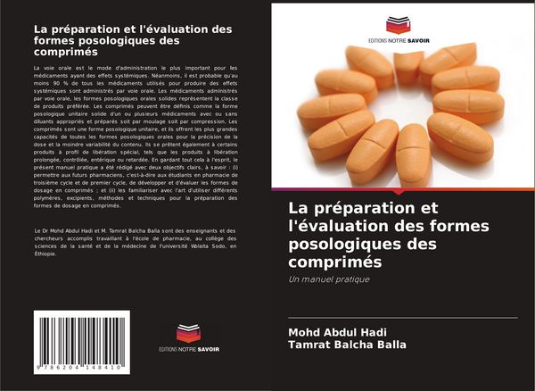 Produktbild: La pr&eacute;paration et l'&eacute;valuation des formes posologiques des comprim&eacute;s
