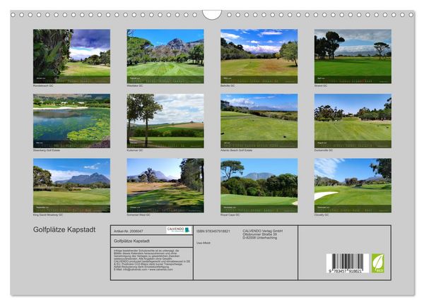 Produktbild: Golfpl&auml;tze Kapstadt (Wandkalender 2026 DIN A3 quer), CALVENDO Monatskalender