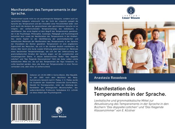 Produktbild: Manifestation des Temperaments in der Sprache.