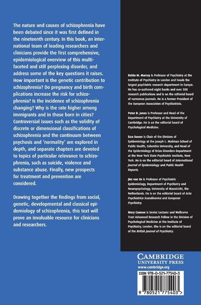 Produktbild: The Epidemiology of Schizophrenia