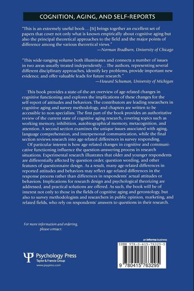 Produktbild: Cognition, Aging and Self-Reports