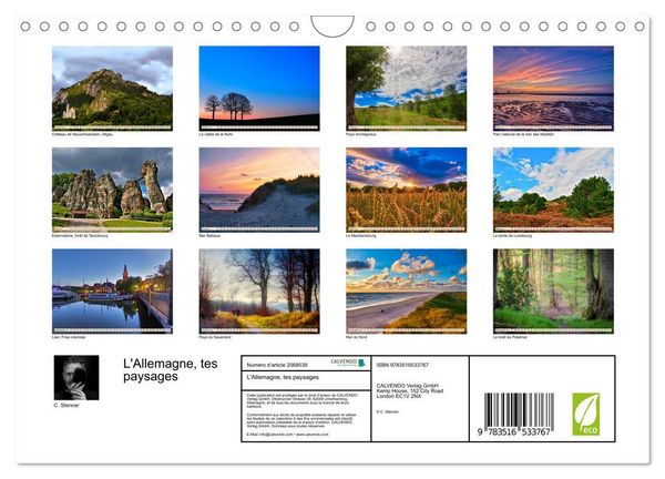 Produktbild: L'Allemagne, tes paysages (Calendrier mural 2026 DIN A4 vertical), CALVENDO calendrier mensuel