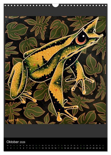 Produktbild: Acrylic paintings - Pfeilgiftfr&ouml;sche und Cham&auml;leons (Wandkalender 2026 DIN A3 hoch), CALVENDO Monatskalender