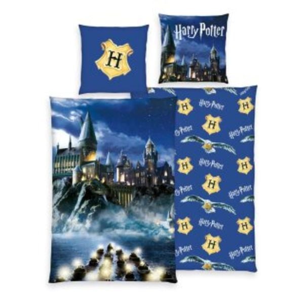 Harry Potter 4474455050 - Bettwäsche blau, 80x80 cm + 135x200 cm, 100% Baumwolle