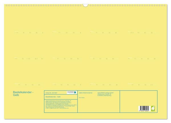 Produktbild: Bastelkalender - Gelb (Wandkalender 2026 DIN A2 quer), CALVENDO Monatskalender