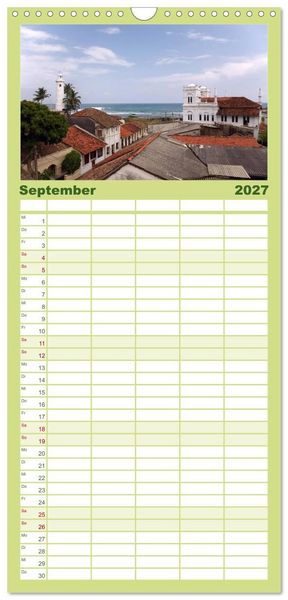 Produktbild: Familienplaner 2027 - Sri Lanka mit 5 Spalten (Wandkalender, 21 x 45 cm) CALVENDO
