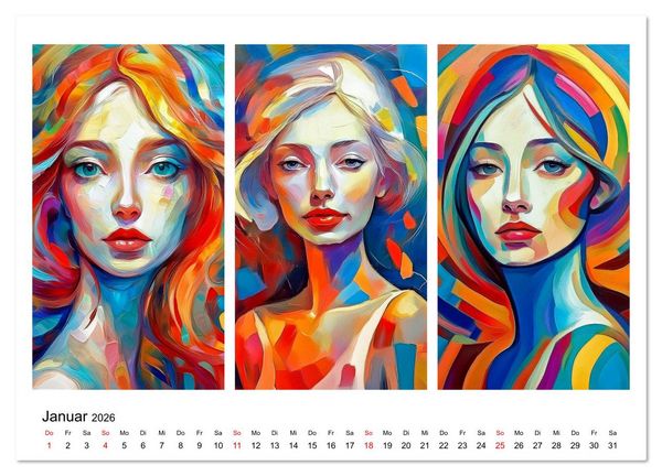 Produktbild: Dreiklang der K&ouml;pfe (Wandkalender 2026 DIN A3 quer), CALVENDO Monatskalender