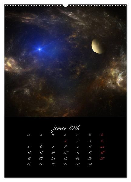 Produktbild: Die gro&szlig;e Reise in dem Universum (hochwertiger Premium Wandkalender 2026 DIN A2 hoch), Kunstdruck in Hochglanz