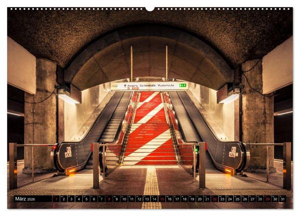 Produktbild: Frankfurt - mit der U-Bahn erfahren (hochwertiger Premium Wandkalender 2026 DIN A2 quer), Kunstdruck in Hochglanz