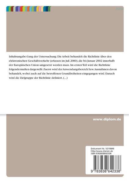Produktbild: Die Harmonisierung des elektronischen Gesch&auml;ftsverkehrs im Binnenmarkt - &Ouml;sterreichs Privatrecht davor und danach