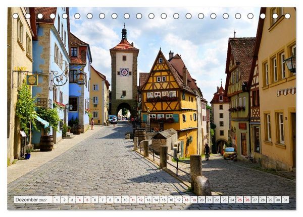 Produktbild: Rothenburg ob der Tauber. Sehensw&uuml;rdigkeiten. (Tischkalender 2027 DIN A5 quer), CALVENDO Monatskalender