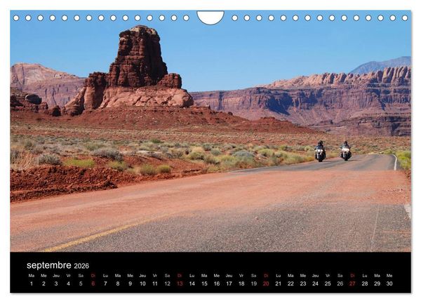 Produktbild: Born to be wild &ndash; Les &Eacute;tats-Unis en Harley-Davidson (Calendrier mural 2026 DIN A4 vertical), CALVENDO calendrier mensuel