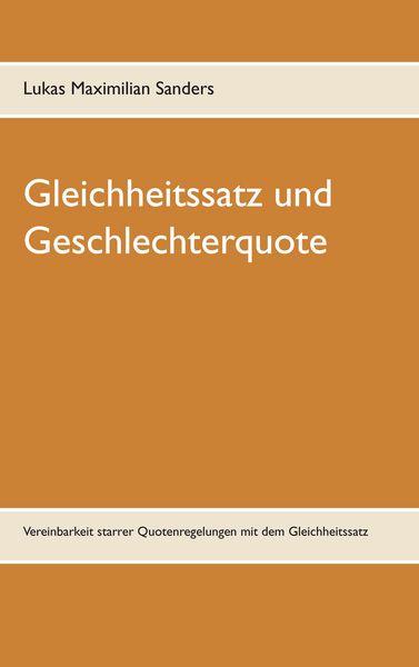 Produktbild: Gleichheitssatz und Geschlechterquote