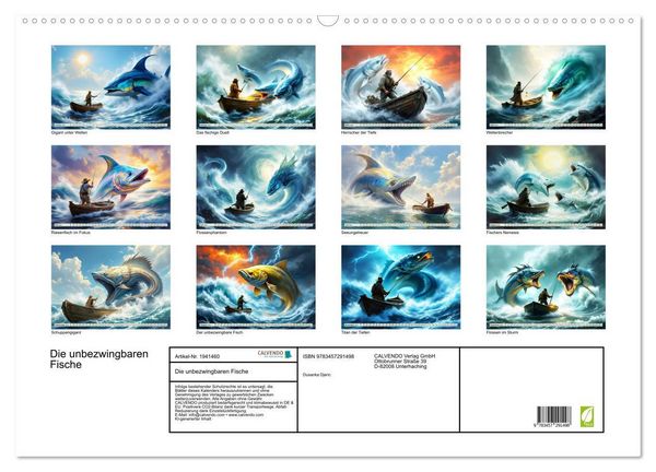 Produktbild: Die unbezwingbaren Fische (Wandkalender 2026 DIN A2 quer), CALVENDO Monatskalender
