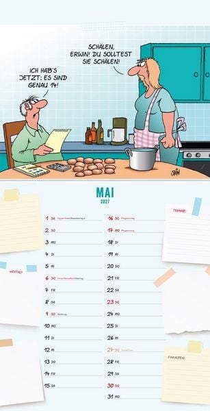 Produktbild: Uli Stein K&uuml;chenkalender 2027: Monatskalender f&uuml;r die Wand