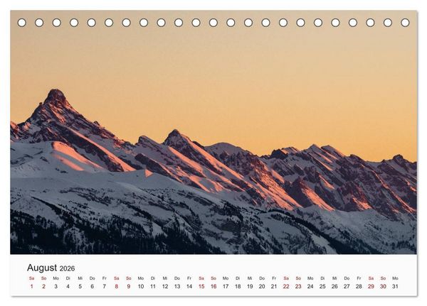 Produktbild: Einzigartige Berggipfel (Tischkalender 2026 DIN A5 quer), CALVENDO Monatskalender