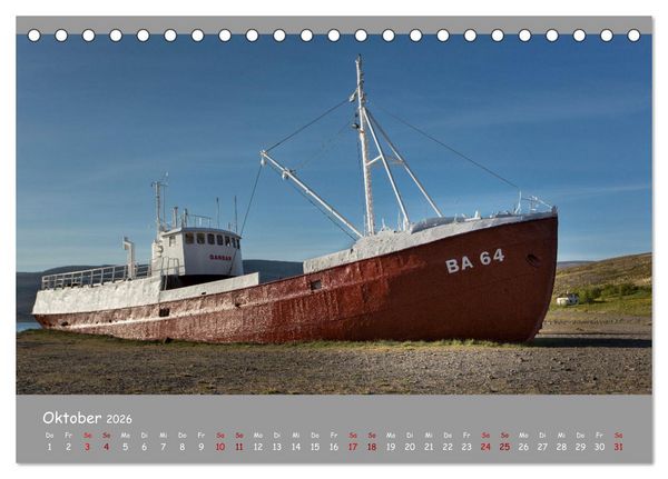 Produktbild: Wracks der Vergangenheit &ndash; Gestrandete Zeugen der Zeit (Tischkalender 2026 DIN A5 quer), CALVENDO Monatskalender