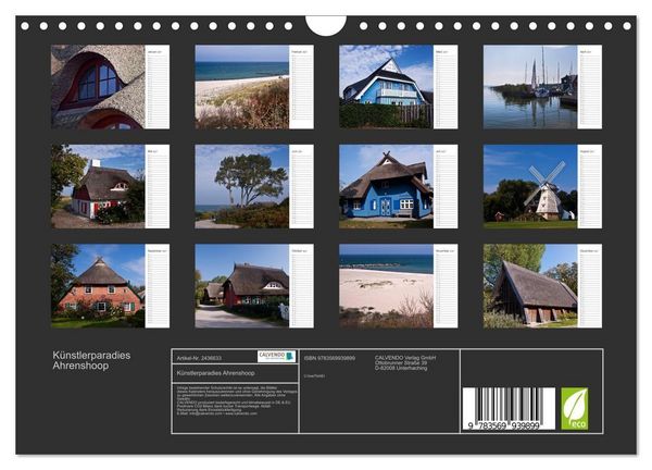 Produktbild: K&uuml;nstlerparadies Ahrenshoop (Wandkalender 2027 DIN A4 quer), CALVENDO Monatskalender