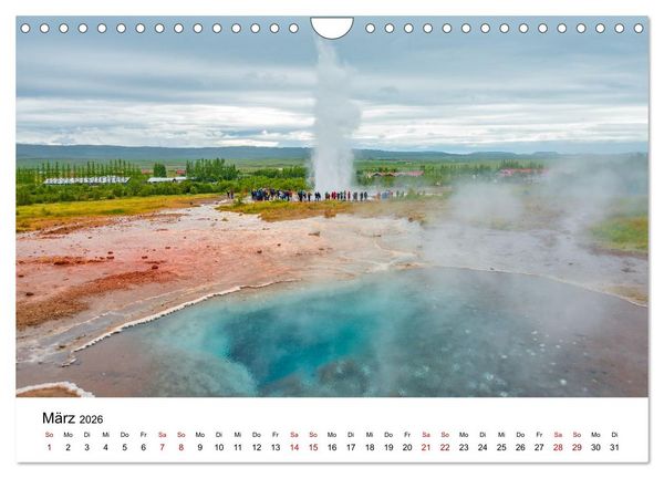 Produktbild: Island, Land aus Feuer und Eis: Sich st&auml;ndig neu formende Erde (Wandkalender 2026 DIN A4 quer), CALVENDO Monatskalender