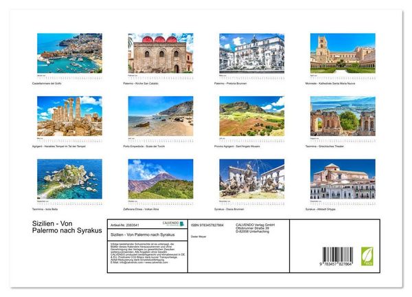 Produktbild: Sizilien - Von Palermo nach Syrakus (Wandkalender 2026 DIN A3 quer), CALVENDO Monatskalender
