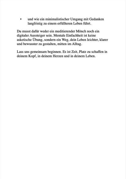Produktbild: Mentaler Minimalismus