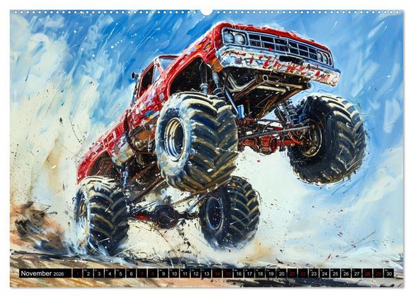 Produktbild: Wilde Monstertrucks (Wandkalender 2026 DIN A2 quer), CALVENDO Monatskalender