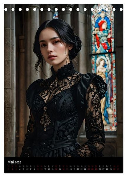 Produktbild: Gothic beauties - Sch&ouml;nheiten der Nacht (Tischkalender 2026 DIN A5 hoch), CALVENDO Monatskalender