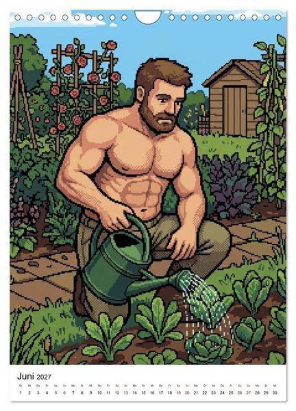 Produktbild: 8-Bit Adonis &ndash; Das Jahr in Pixeln (Wandkalender 2027 DIN A4 hoch), CALVENDO Monatskalender