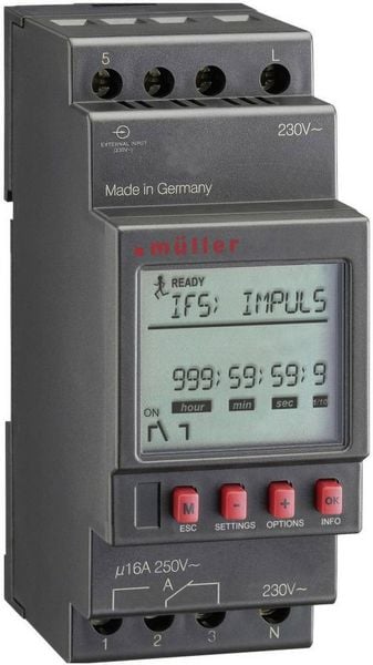 Müller MR 28.10 pro 230V 50-60Hz Hutschienen-Zeitschaltuhr digital 230 V/AC 4000W